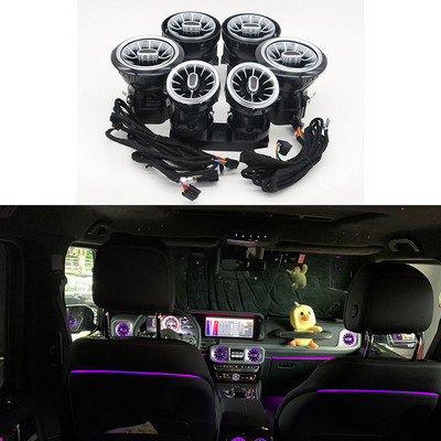 3/64 krāsu automašīnas LED gaisa izplūdes atveres Mercedes-Benz C GLC klasei W205 X253 W213 W222 W117 X156 W176 turbo sprauslas apkārtējā gaisma