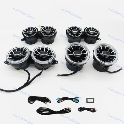 3/64 krāsu automašīnas LED gaisa izplūdes atveres Mercedes-Benz C GLC klasei W205 X253 W213 W222 W117 X156 W176 turbo sprauslas apkārtējā gaisma