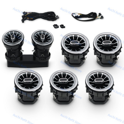 3/64 krāsu automašīnas LED gaisa izplūdes atveres Mercedes-Benz C GLC klasei W205 X253 W213 W222 W117 X156 W176 turbo sprauslas apkārtējā gaisma