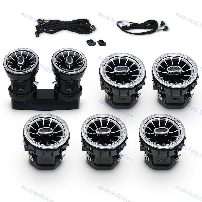 3/64 spalvotos automobilio LED oro išleidimo angos, skirtos Mercedes-Benz C GLC klasė W205 X253 W213 W222 W117 X156 W176 turbo purkštuko aplinkos šviesa