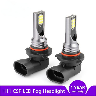 2pcs H8 H9 H1 H3 Led H11 9005 HB3 9006 HB4 Car CSP LED Fog Headlight Bulbs 6000K White Auto Fog Lamp Day Running Light