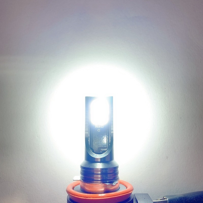 2vnt H8 H9 H1 H3 Led H11 9005 HB3 9006 HB4 Automobilių CSP LED rūko žibintų lemputės 6000K baltas automatinis rūko žibintas dienos žibintas