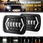 7X6" 5x7" inča LED prednja svjetla 55W Hi-Low Beam Halo DRL s H4 kabelskim snopom za Chevrolet Jeep Cherokee XJ Toyota Tacoma Kamion 12 24V