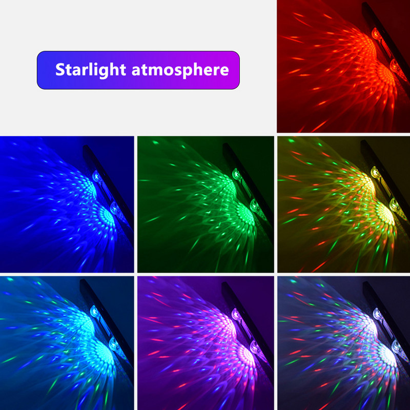 Bandă de lumină cu LED-uri pentru atmosferă auto Interior acoperiș decorativ Încărcare USB fără fir Star Party Lampă ambientală Accesorii pentru vehicule