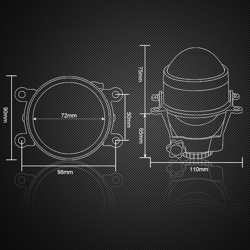 Προβολέας ομίχλης Bi-Xenon Προβολέας 3 ιντσών Αδιάβροχος προβολέας ομίχλης μεγάλης/μεσαίας σκάλας Κατάλληλο για λάμπα LED Xenon D2H H11/H9/H8