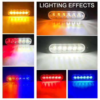 6 LED автомобилна светлинна лампа Аварийна светлина Грил разбивка Автоматично мигаща лампа за ремарке на камион Предупредителни светлини за SUV мотоциклет