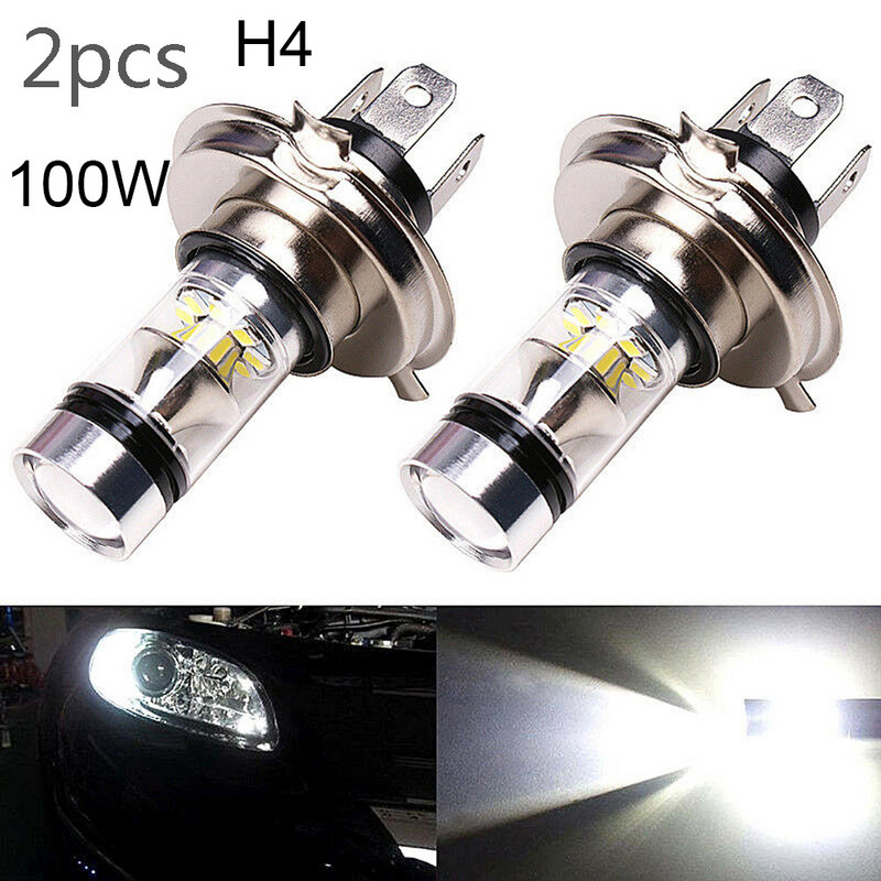 2vnt Automobilių LED priekiniai žibintai H1 H4 H7 priekiniai žibintai 6000K itin balti žibintai 55W 100W Canbus lempučių rinkinys rūko vairavimo priekiniai žibintai priedai