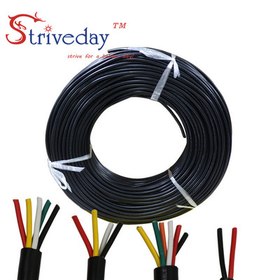 UL 2464 24AWG 10 метра 2C/3C/4C/5C/6C многожилен PVC кабелна обвивка аудио кабел с калайдисана медна жица Проводник за захранващ кабел