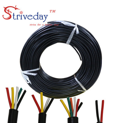 UL 2464 24AWG 10 metrų 2C/3C/4C/5C/6C daugiagyslis PVC kabelio apvalkalas alavuotas varinis laidas garso kabelis Maitinimo kabelio laidas
