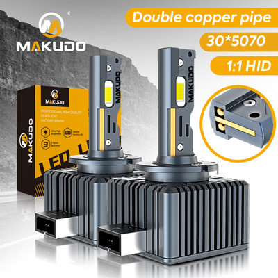 60000LM D3S LED priekiniai žibintai Canbus D1S D2S D4S D5S D1R D2R D3R D4R D5R 120W LED Turbo 5070 CSP lustas 6000K baltas 12V 24V