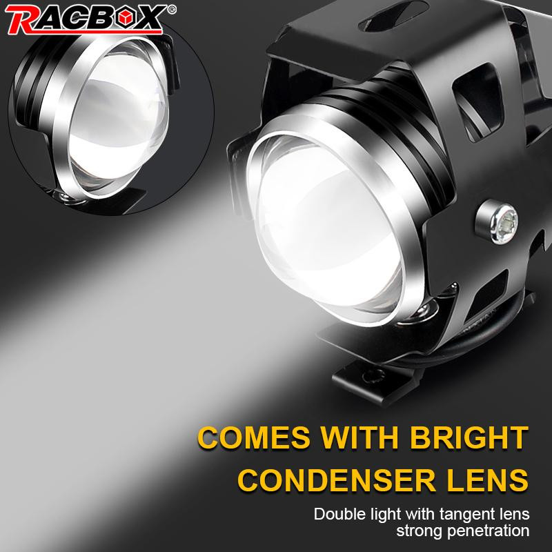 Motociklo priekinis žibintas U5 LED prožektoriai Moto pagalbiniai žibintai DRL motociklų žibintai rūko žibintai universalūs 12V dviračiams automobiliams