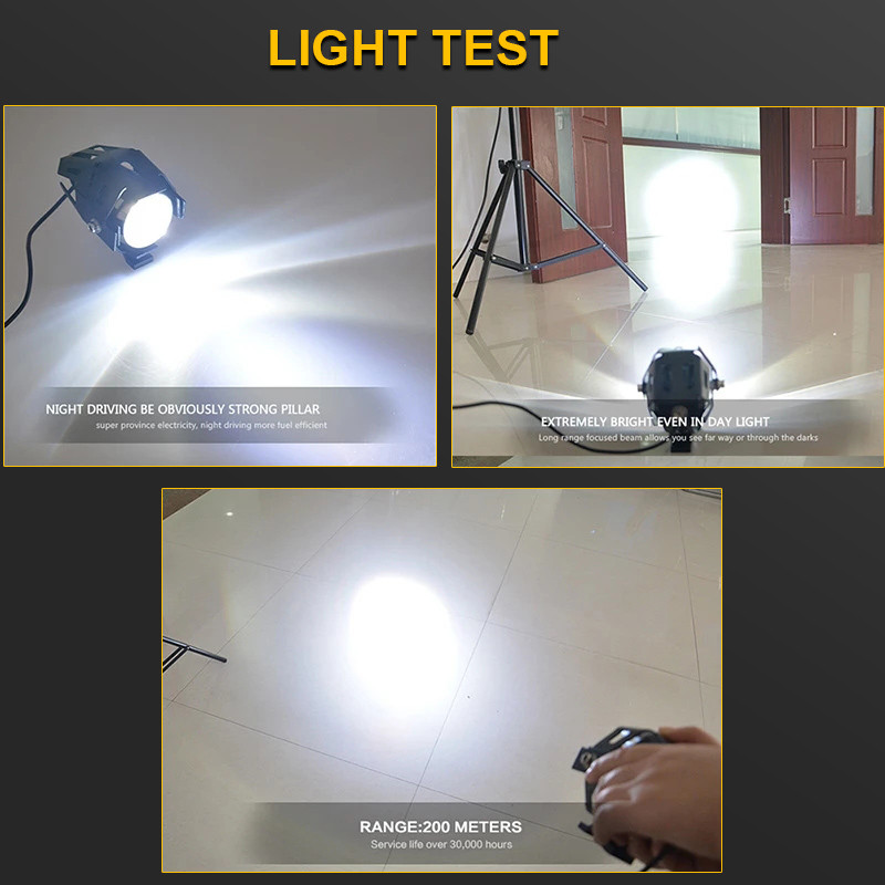 Motociklo priekinis žibintas U5 LED prožektoriai Moto pagalbiniai žibintai DRL motociklų žibintai rūko žibintai universalūs 12V dviračiams automobiliams