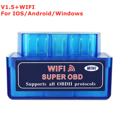 Super Mini ELM327 V2.1 Bluetooth-kompatibilis OBD2 szkenner Wifi ELM 327 V1.5 Android IOS autódiagnosztikai eszköz OBD II kódolvasó