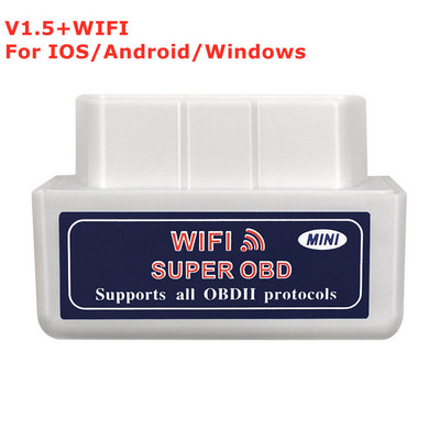 Super Mini ELM327 V2.1 Bluetooth-kompatibilis OBD2 szkenner Wifi ELM 327 V1.5 Android IOS autódiagnosztikai eszköz OBD II kódolvasó