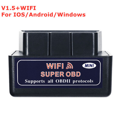 Super Mini ELM327 V2.1 Bluetooth-kompatibilis OBD2 szkenner Wifi ELM 327 V1.5 Android IOS autódiagnosztikai eszköz OBD II kódolvasó
