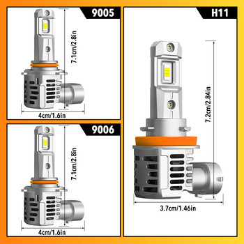 2X 18000lm Canbus HB3 9005 LED Headlight Bulb 6500k H8 H9 H11 H16 LED Χωρίς σφάλματα 9006 12V 65W HB4 Bulb Auto Head Light CSP Chip