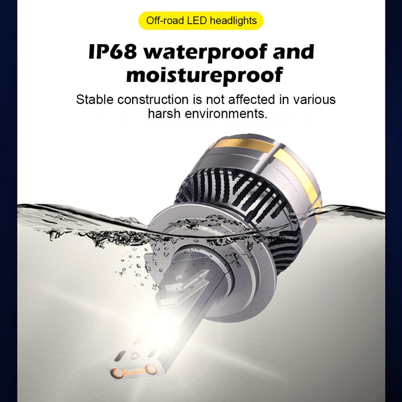 H4 H7 Bec LED pentru faruri auto H1 H8 H9 H11 9005 9006 130W 20000LM 3 culori 3000K 4300K 6000K Bec LED IP68 Impermeabil Răcire rapidă