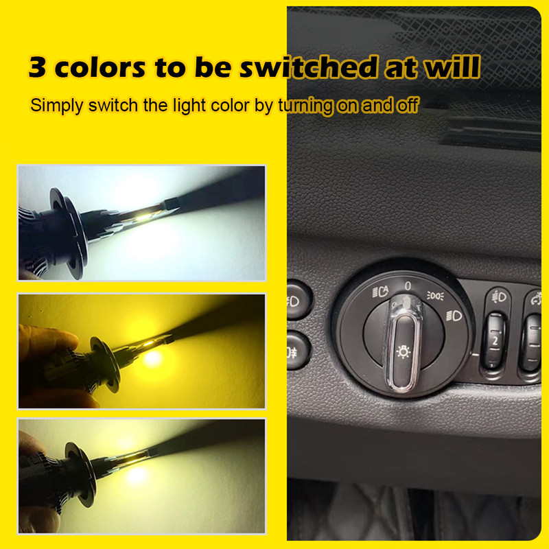 H4 H7 Bec LED pentru faruri auto H1 H8 H9 H11 9005 9006 130W 20000LM 3 culori 3000K 4300K 6000K Bec LED IP68 Impermeabil Răcire rapidă