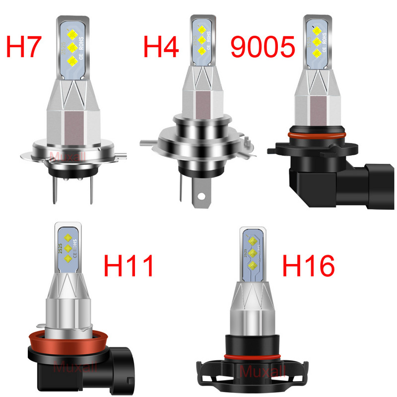 Dukallson Turbo H1 H4 H7 H8 H11 HB3 9005 HB4 9006 Led priekiniai žibintai Mini 20000LM automobilio lemputė tolimųjų artimųjų šviesų automobilių automatinė lempa