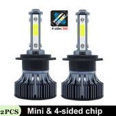 2 buc. faruri cu LED-uri pentru mașină 20000LM H7 H11 becuri de ceață 9006/HB4 9005/HB3 9012 HIR2 5202 6000K 2/4 laturi COB chip auto becuri faruri auto