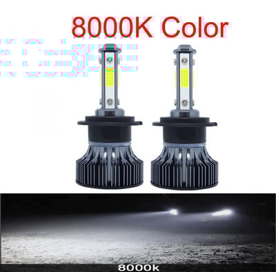 2 buc. faruri cu LED-uri pentru mașină 20000LM H7 H11 becuri de ceață 9006/HB4 9005/HB3 9012 HIR2 5202 6000K 2/4 laturi COB chip auto becuri faruri auto