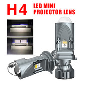 H4 120W 30000LM itin ryškus automobilio LED priekinis žibintas Auto 9003/HB2 mini projektorius dviejų lęšių tolimosios artimosios šviesos lemputė
