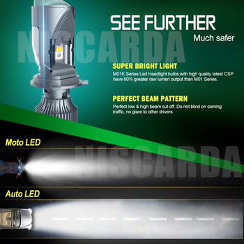 H4 120W 30000LM Супер ярки автомобилни LED фарове Auto 9003/HB2 Мини проектор с двойна леща, крушка с високи къси светлини