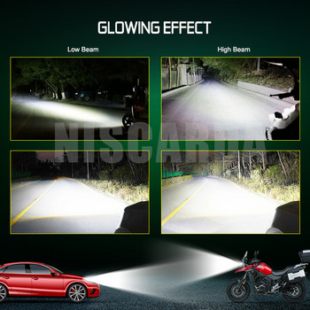 H4 120W 30000LM Super Bright Car LED Headlight Auto 9003/HB2 Mini Projector Dual Lens High Beam Light Beam