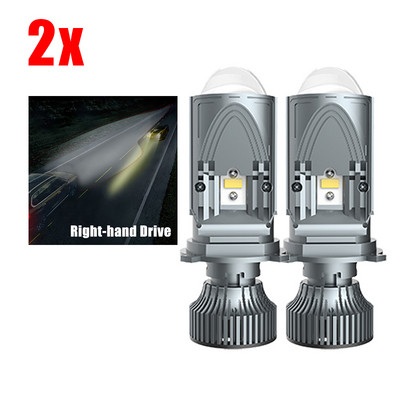 H4 120W 30000LM itin ryškus automobilio LED priekinis žibintas Auto 9003/HB2 mini projektorius dviejų lęšių tolimosios artimosios šviesos lemputė