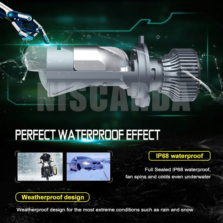 H4 120W 30000LM itin ryškus automobilio LED priekinis žibintas Auto 9003/HB2 mini projektorius dviejų lęšių tolimosios artimosios šviesos lemputė