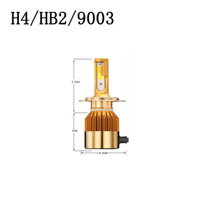 1db fehér és sárga kettős színhőmérsékletű fényszóró H7 H11 H4/HB2/9003 9005/HB3/H10 Módosított távoli közeli LED-es autóvilágítás
