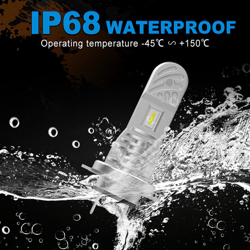 Far NAO H7 LED Mini Dimensiune Turbo Bec 30W 12V fără fir pentru Lampă de cap auto Super Bright CSP 6500K Far auto alb