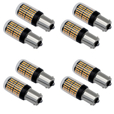 8X 1156 BAU15S LED 3014 144 SMD 7506 1003 1073 Canbus Super Bright Φρένο αυτοκινήτου Πίσω λάμπα οπισθοπορείας υψηλής ισχύος