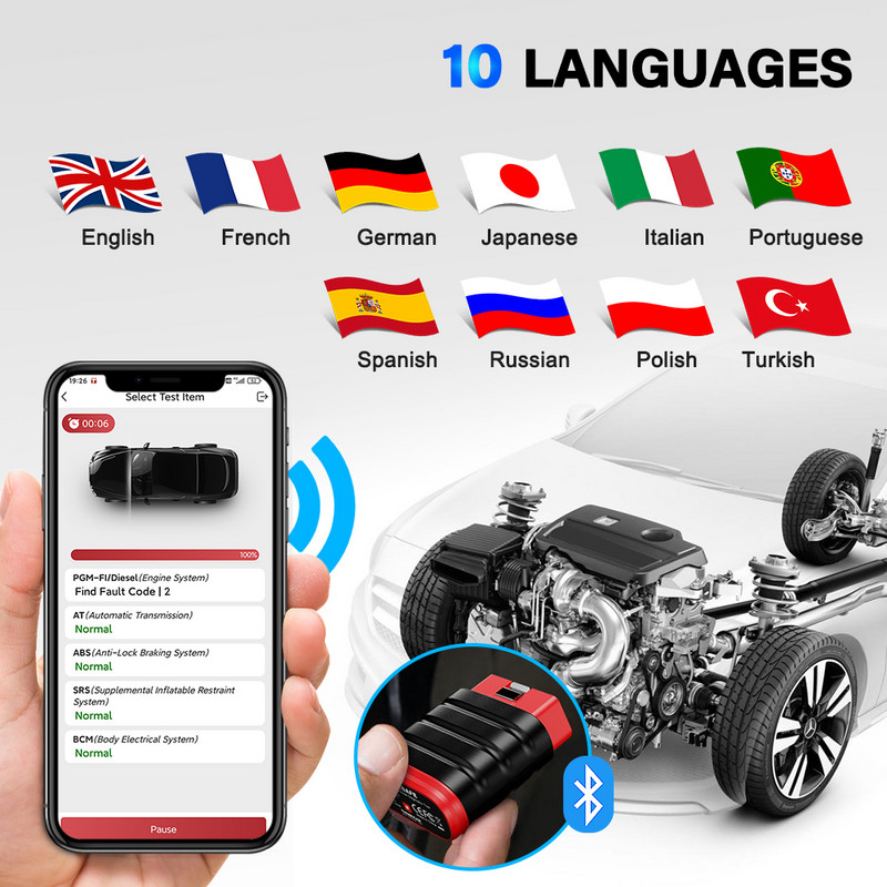 2023 Thinkcar Thinksafe OBD2 Bluetooth skaitytuvas kodų skaitytuvas Automobilis Visos sistemos nuskaitymas 5 Atkurti OBD 2 automatinės diagnostikos įrankiai PK Thinkdiag