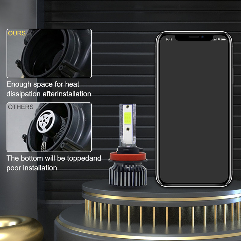 Muxall Mini Led auto esitule pirnid H7 H4 H1 H3 9005 HB3 9006 HB4 9012 Canbus H11 Led H8 H9 H27/880 auto esilatern 80W 12000LM