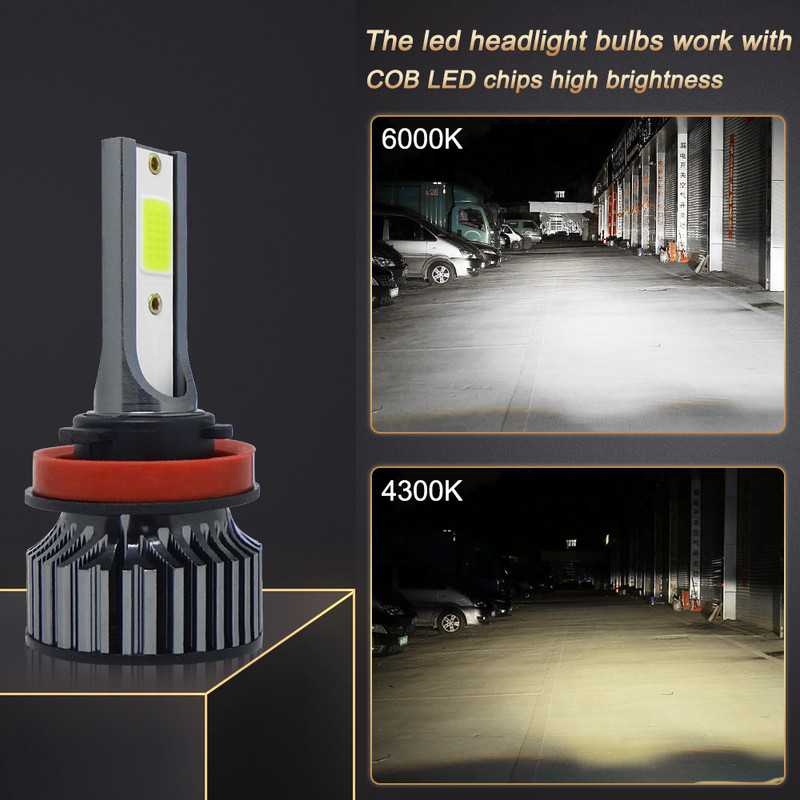 Muxall Mini Led auto esitule pirnid H7 H4 H1 H3 9005 HB3 9006 HB4 9012 Canbus H11 Led H8 H9 H27/880 auto esilatern 80W 12000LM