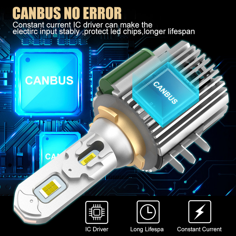XSTORM H15 LED lemputė Canbus CSP automobilio priekinių žibintų tolimosios šviesos DRL dienos važiavimo žibintas 100W 30000LM 12V automatinis žibintas, skirtas VW Audi BMW