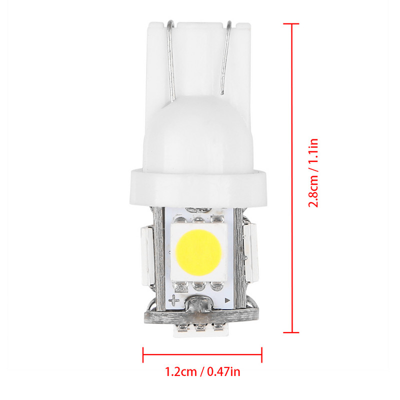 Led žibintai automobiliui Nauji 10vnt Super Bright LED T 10 Wedge 5 SMD 5050 LED lemputės 192 168 193 W5W 2825 158 pločio lempa