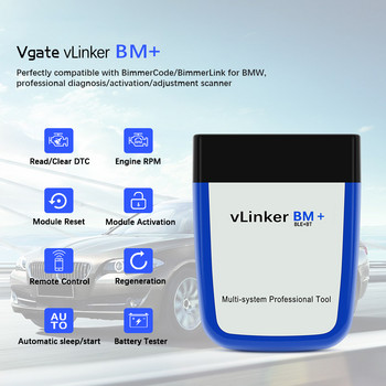 Vgate vLinker BM ELM327 For BMW Scanner wifi Bluetooth 4.0 OBD2 OBD 2 Car Diagnostic Auto Scan Tool Bimmercode ELM 327 V 1 5
