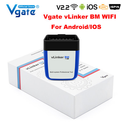 Vgate vLinker BM ELM327 BMW szkennerhez wifi Bluetooth 4.0 OBD2 OBD 2 autódiagnosztikai automatikus kiolvasó eszköz Bimmercode ELM 327 V 1 5