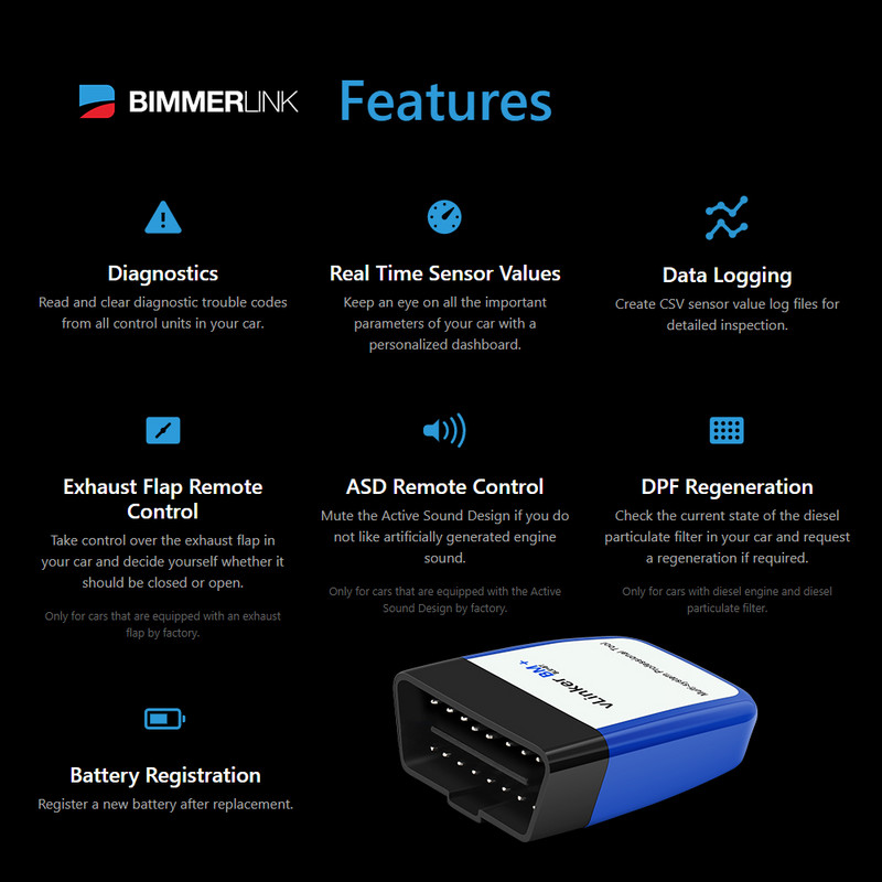 Vgate vLinker BM ELM327 BMW szkennerhez wifi Bluetooth 4.0 OBD2 OBD 2 autódiagnosztikai automatikus kiolvasó eszköz Bimmercode ELM 327 V 1 5