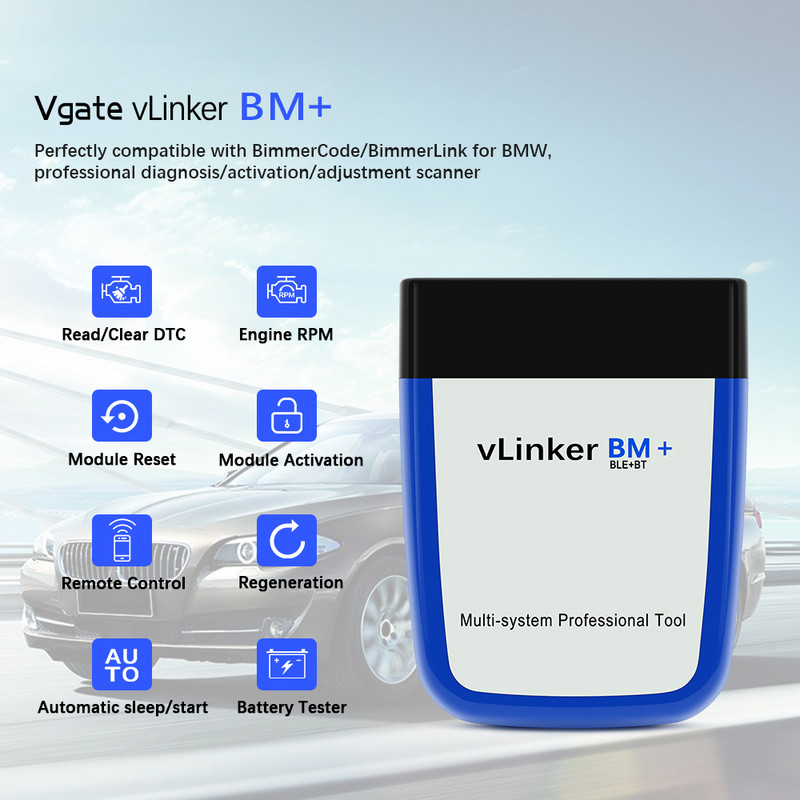 Vgate vLinker BM ELM327 BMW szkennerhez wifi Bluetooth 4.0 OBD2 OBD 2 autódiagnosztikai automatikus kiolvasó eszköz Bimmercode ELM 327 V 1 5