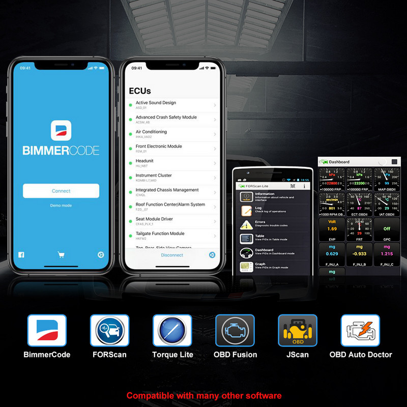 Vgate vLinker MC+ ELM327 V2.2 Bluetooth 4.0 OBD2 szkenner OBD 2 WIFI BimmerCode FORScan Auto Autó diagnosztikai eszközök ELM 327 V 1 5