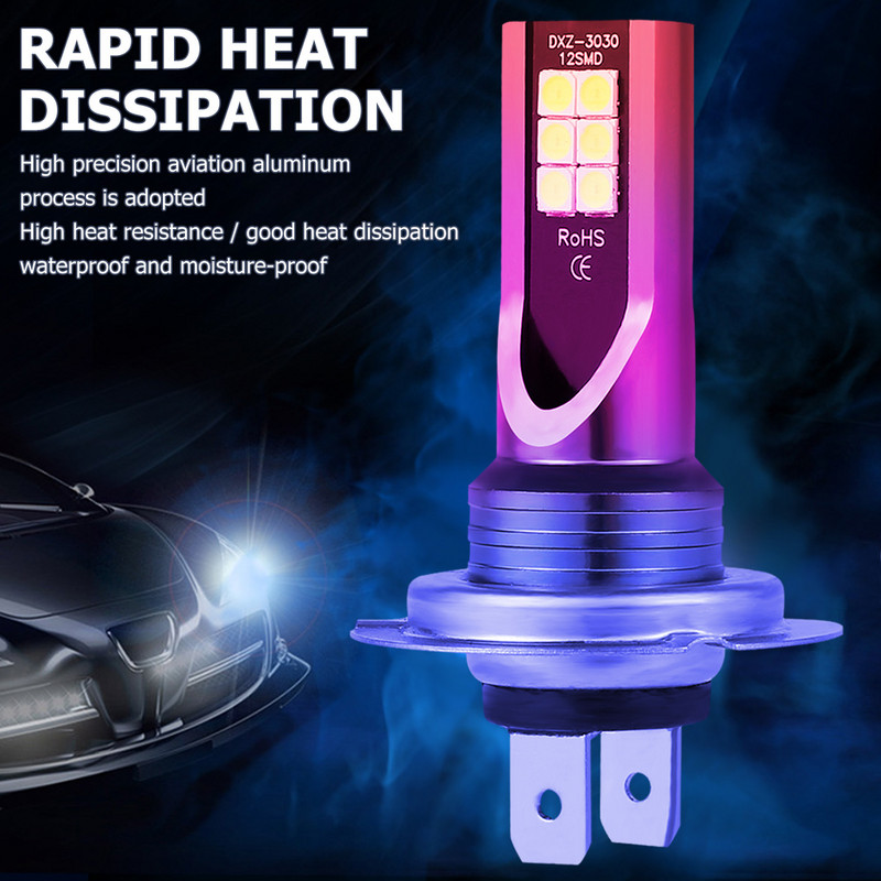 Bec LED H7 pentru faruri 6500K 600lm Becuri pentru faruri de ceață Bec cu xenon rezistent la apă pentru faruri pentru mașini și motociclete 12V cu faza mare/în jos Lampă de ceață