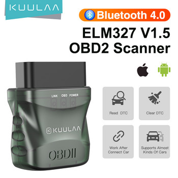 KUULAA OBD2 скенер Bluetooth 4.0 ELM327 V1.5 OBD 2 автомобилен диагностичен инструмент за IOS Android PC ELM 327 скенер OBDII четец