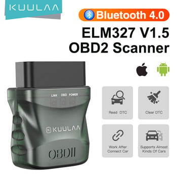 KUULAA OBD2 Scanner Bluetooth 4.0 ELM327 V1.5 OBD 2 Car Diagnostic Tool for IOS Android PC Scanner ELM 327 OBDII Reader