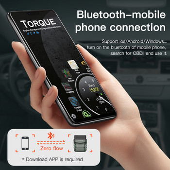 KUULAA OBD2 Scanner Bluetooth 4.0 ELM327 V1.5 OBD 2 Car Diagnostic Tool for IOS Android PC Scanner ELM 327 OBDII Reader