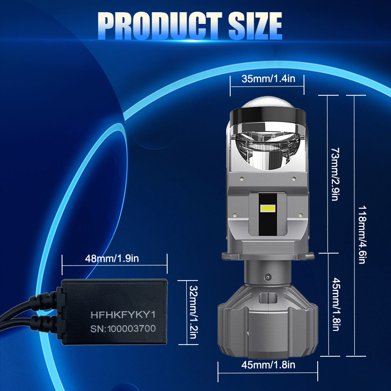 2022 m. Naujas F40 H4 mini automobilis Led žibintų objektyvas Mini projektorius Lens Kampinis rūko žibintas super galingos lemputės motociklas 110W 25000Lm