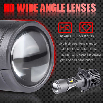 H4 Headlight αυτοκινήτου A3 H4 LED Headlight Projector Lens 100W Mini Projector Light Bulb High Low Beam Plug-and-play LED Headlight