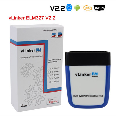 Instrument de diagnosticare auto ELM327 V2.2 vLinker BM compatibil Bluetooth 3.0 Scanner OBD2 pentru cititorul de coduri BMW Bimmercode